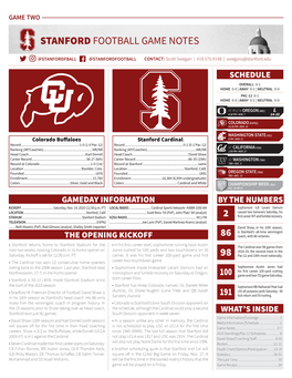 Stanford Football Game Notes 98