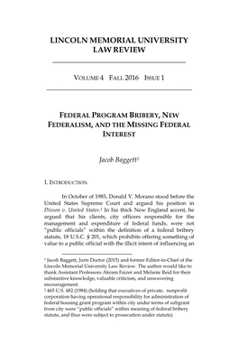 Federal Program Bribery, New Federalism, and the Missing Federal Interest