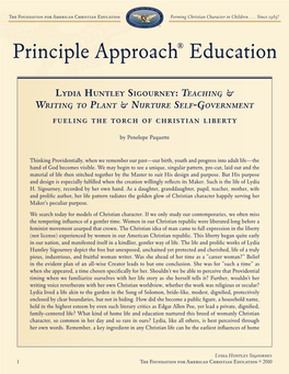 Lydia Huntley Sigourney: Teaching & Writing to Plant & Nurture Self-Government