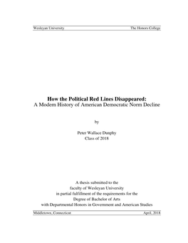 How the Political Red Lines Disappeared: a Modern History of American Democratic Norm Decline