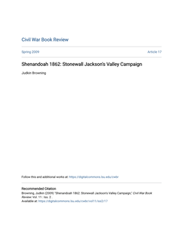 Stonewall Jackson's Valley Campaign