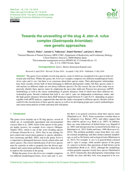 Towards the Unravelling of the Slug A. Ater–A. Rufus Complex (Gastropoda Arionidae): New Genetic Approaches