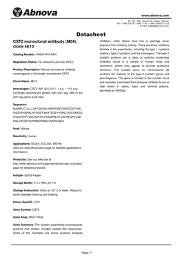 CST2 Monoclonal Antibody (M04), Clone 4E10