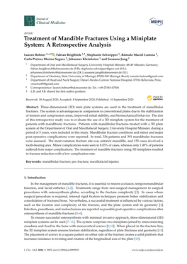 Treatment of Mandible Fractures Using a Miniplate System: a Retrospective Analysis