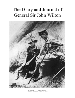 The Diary and Journal of General Sir John Wilton