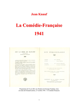 La Comédie-Française 1941