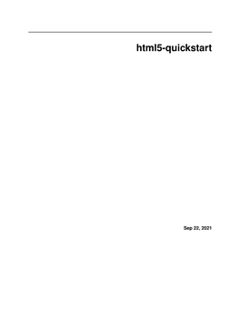 Html5-Quickstart