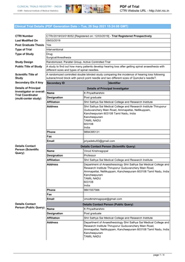 CTRI Trial Data