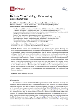 Bacterial Virus Ontology; Coordinating Across Databases