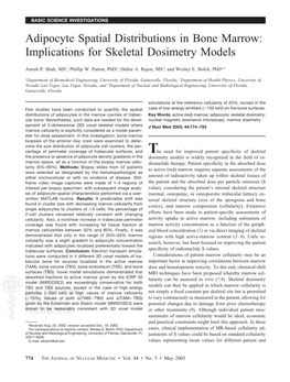 Adipocyte Spatial Distributions in Bone Marrow: Implications for Skeletal Dosimetry Models