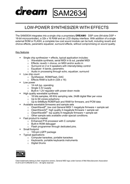 SAM2634 Datasheet