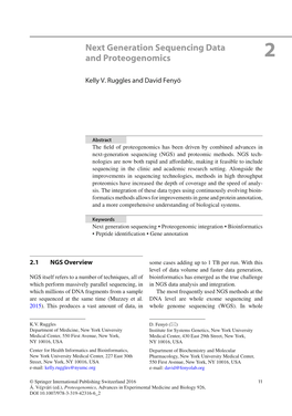 Next Generation Sequencing Data and Proteogenomics 2