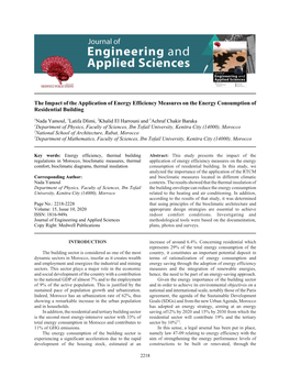 The Impact of the Application of Energy Efficiency Measures on the Energy Consumption of Residential Building