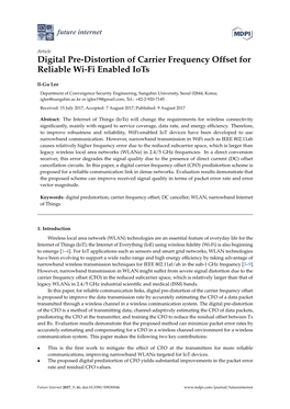 Digital Pre-Distortion of Carrier Frequency Offset for Reliable Wi-Fi Enabled Iots