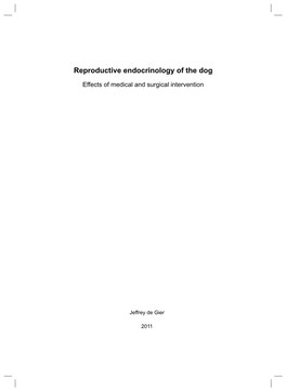 Reproductive Endocrinology of the Dog