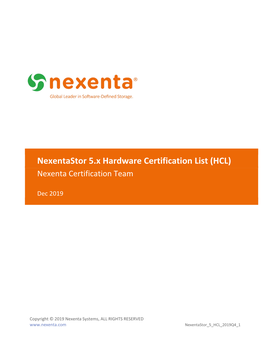 Nexentastor Hardware Reference Architectures