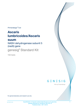 Ascaris Lumbricoides/Ascaris Suum Genesig Standard