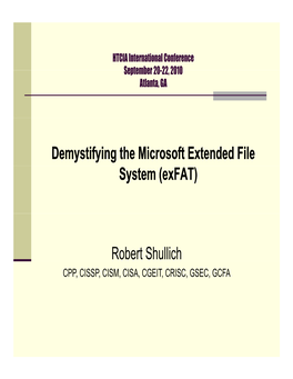 Demystifying the Microsoft Extended File System (Exfat)