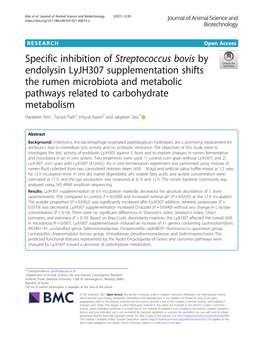 Specific Inhibition of Streptococcus Bovis by Endolysin Lyjh307 Supplementation Shifts the Rumen Microbiota and Metabolic Pathwa