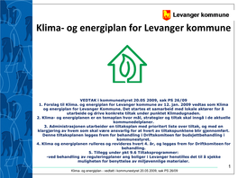 Energiplan for Selbu Kommune Prosjektplan