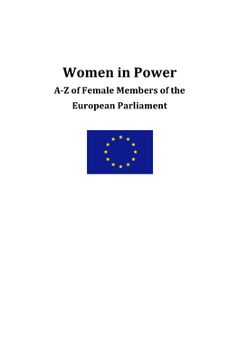 Women in Power A-Z of Female Members of the European Parliament