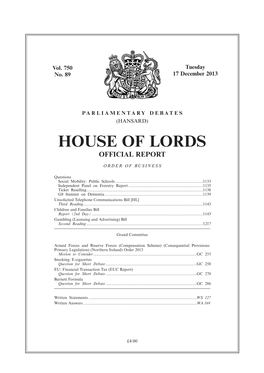 House of Lords Official Report