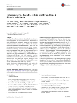 Enteroendocrine K and L Cells in Healthy and Type 2 Diabetic Individuals