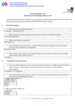 General Population Poll. Full Fieldwork Methodological Report