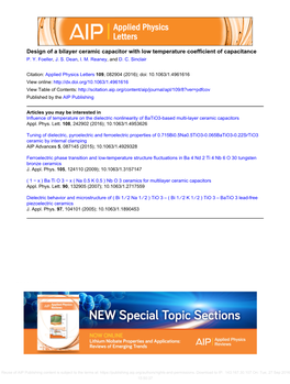 Design of a Bilayer Ceramic Capacitor with Low Temperature Coefficient of Capacitance P