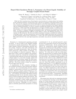 Arxiv:2103.03256V3 [Cond-Mat.Str-El] 5 Jul 2021 Tunneling Spectra[9, 10, 12, 13] with a Distinct Asym- Metry in Terms of Particle Addition and Removal