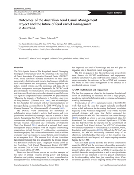 Outcomes of the Australian Feral Camel Management Project and the Future of Feral Camel Management in Australia