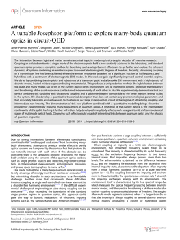 A Tunable Josephson Platform to Explore Many-Body Quantum Optics in Circuit-QED