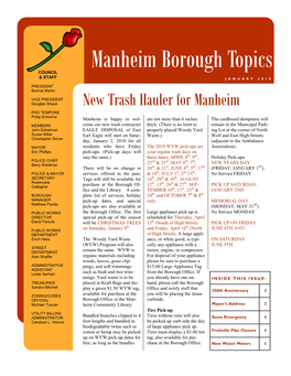 Newsletter January 2010