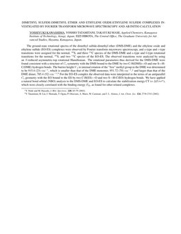 Dimethyl Sulfide-Dimethyl Ether and Ethylene Oxide-Ethylene Sulfide Complexes In- Vestigated by Fourier Transform Microwave Spectroscopy and Ab Initio Calculation