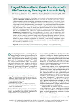 Lingual Perimandibular Vessels Associated with Life-Threatening Bleeding: an Anatomic Study