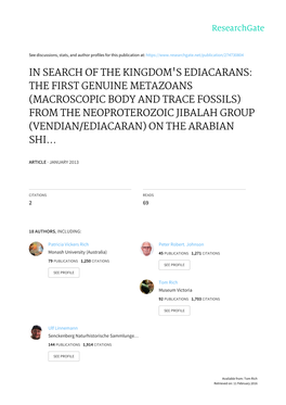 In Search of the Kingdom's Ediacarans