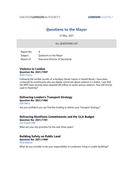 Questions to the Mayor PDF 1 MB