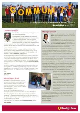 Rupanyup/Minyip Community Bank® Branch Newsletter May 2012