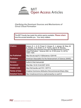 Clarifying the Dominant Sources and Mechanisms of Cirrus Cloud Formation