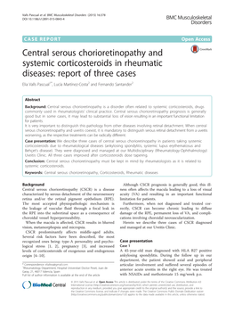 Central Serous Chorioretinopathy and Systemic Corticosteroids In