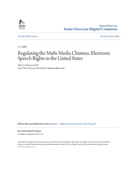 Electronic Speech Rights in the United States Allen S