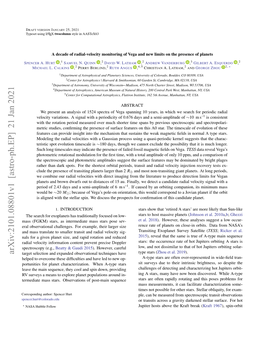 Arxiv:2101.08801V1 [Astro-Ph.EP] 21 Jan 2021 Target Selection and Expanded Observational Techniques Have Type Stars (Zhou Et Al