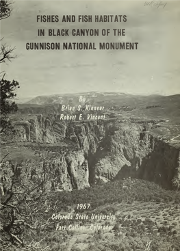 Fishes and Fish Habitats in Black Canyon of the Gunnison National Monument