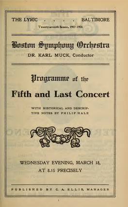 Boston Symphony Orchestra Concert Programs, Season 27,1907-1908, Trip