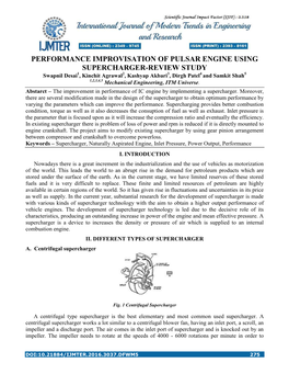 Performance Improvisation of Pulsar Engine Using