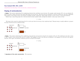 Doping of Semiconductors N Doping This Involves Substituting Si by Neighboring Elements That Contribute Excess Electrons