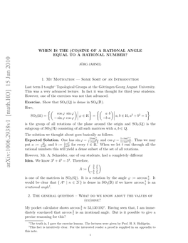 When Is the (Co) Sine of a Rational Angle Equal to a Rational Number?