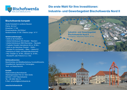 Die Erste Wahl Für Ihre Investitionen: Industrie- Und Gewerbegebiet Bischofswerda Nord II