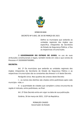 Decreto N.º 9.842-2021