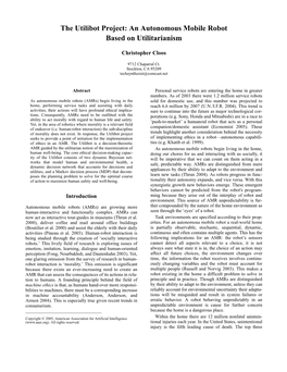 The Utilibot Project: an Autonomous Mobile Robot Based on Utilitarianism